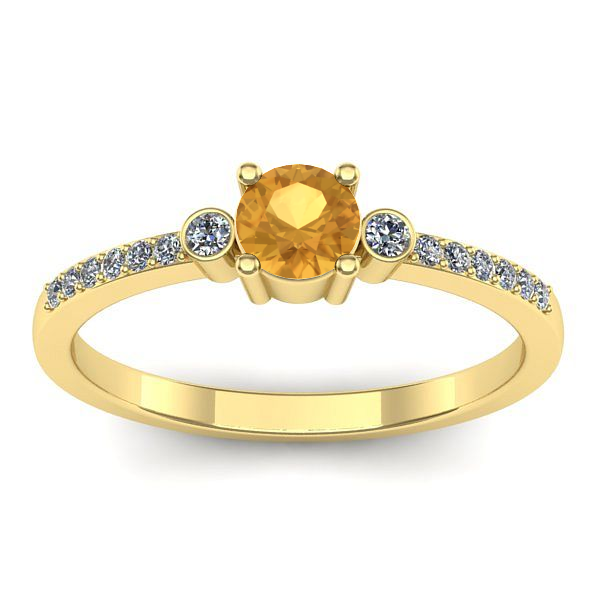 Inel de logodna cu citrin rotund