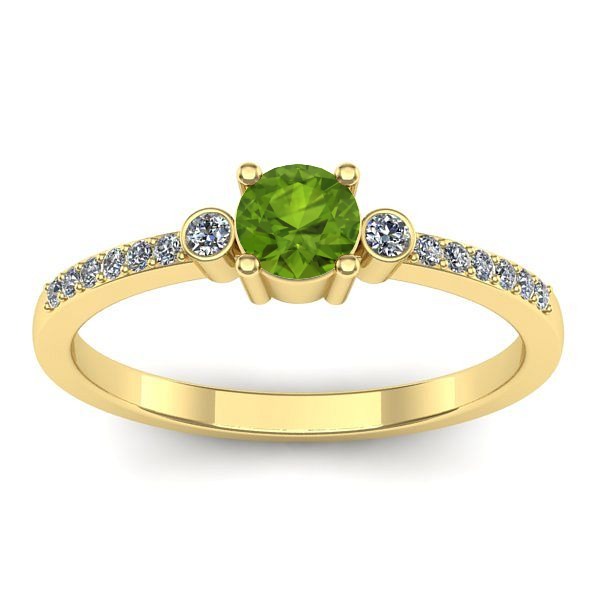 Inel de logodna cu peridot rotund