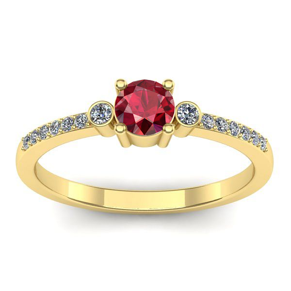 Inel de logodna cu rubin rotund