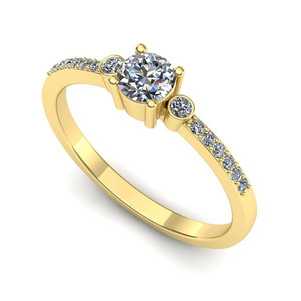 Inel de logodna din aur galben cu safir alb