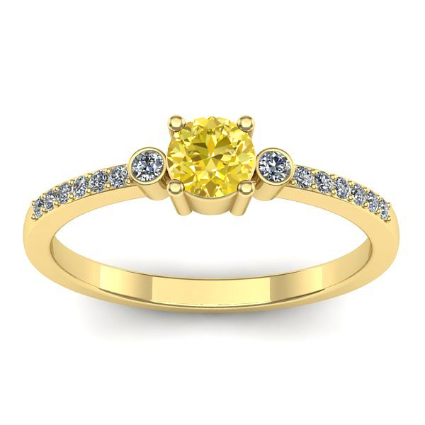 Inel cu safir galben rotund