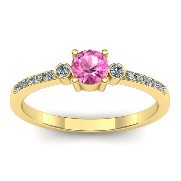 Inel de logodna cu safir roz rotund