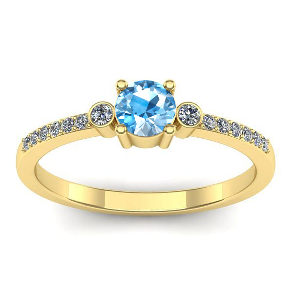 Inel de logodna cu topaz blue rotund