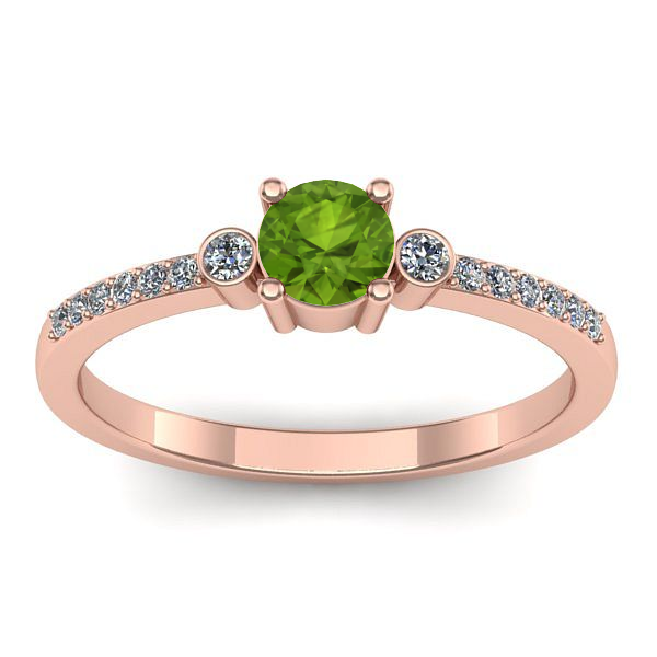 Inel cu peridot rotund