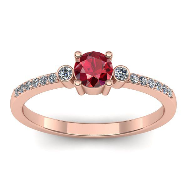 Inel cu rubin rotund