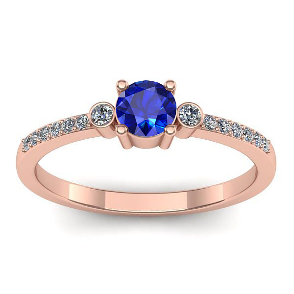 Inel logodna cu safir rotund