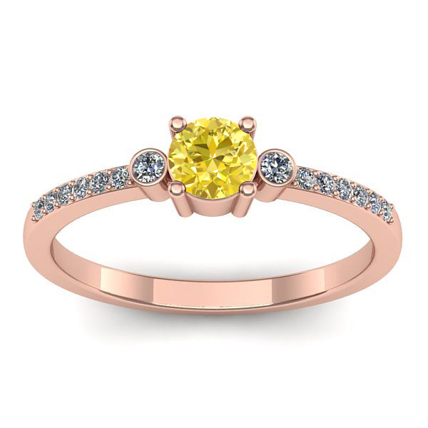 Inel de logodna cu safir galben rotund