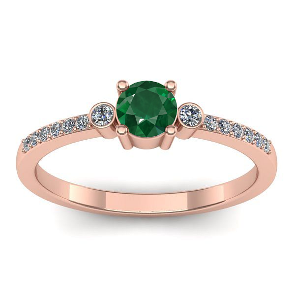 Inel de logodna cu smarald rotund