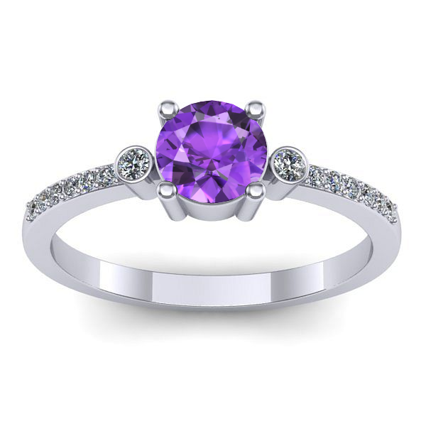 Inel cu ametist rotund