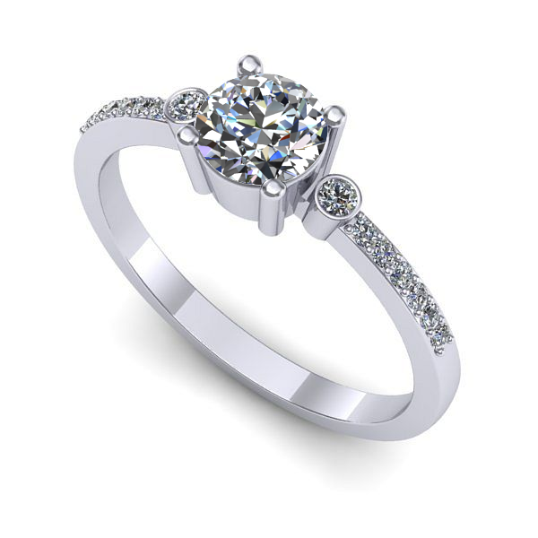 Inel din aur alb cu diamant