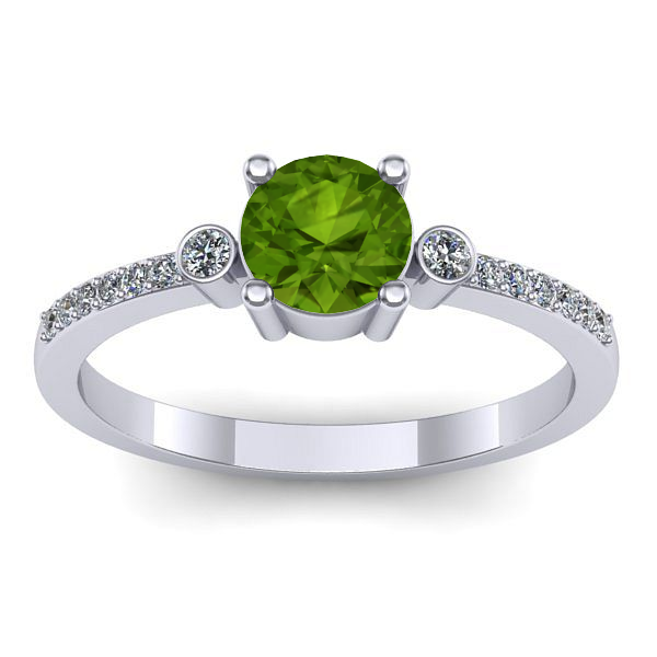 Inel logodna cu peridot rotund