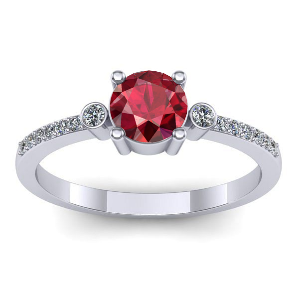 Inel de logodna cu rubin rotund