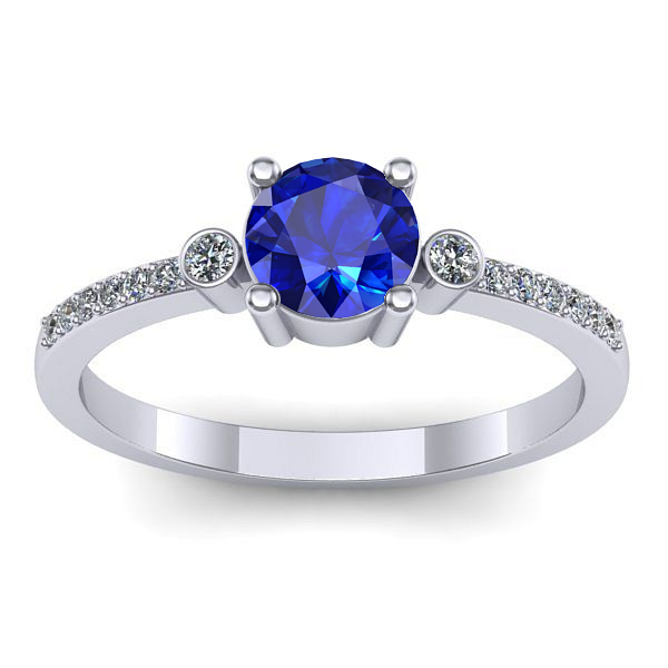 Inel logodna cu safir rotund