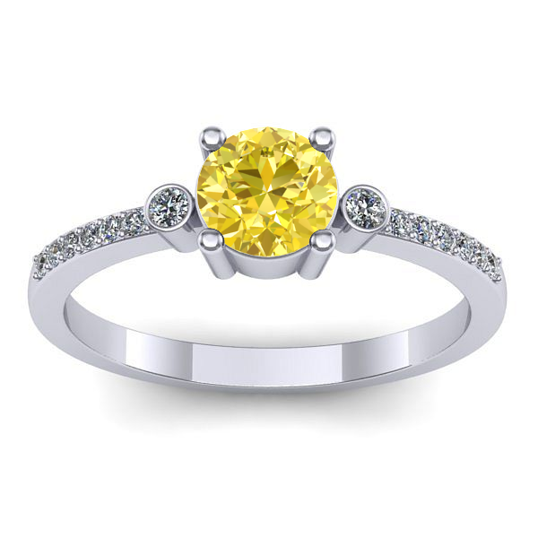 Inel de logodna cu safir galben rotund