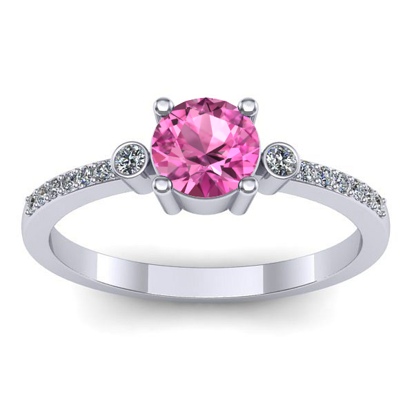 Inel de logodna cu safir roz rotund