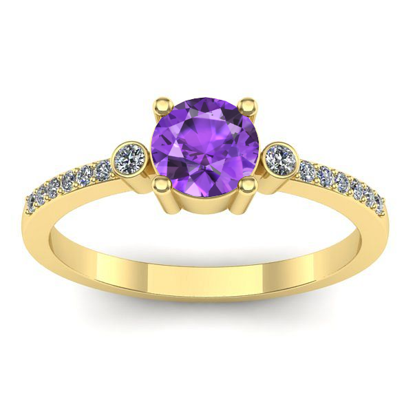 Inel cu ametist rotund