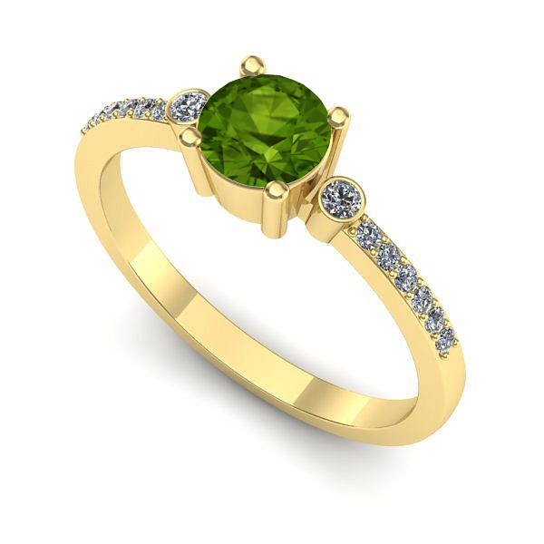 Inel din aur galben cu peridot