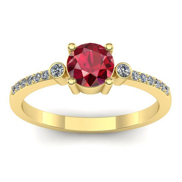 Inel logodna cu rubin rotund