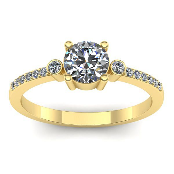 Inel cu safir alb rotund