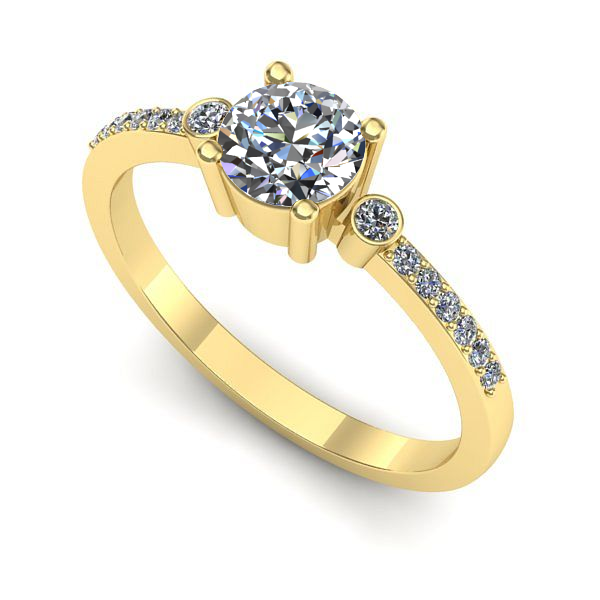 Inel logodna din aur galben cu diamant de laborator