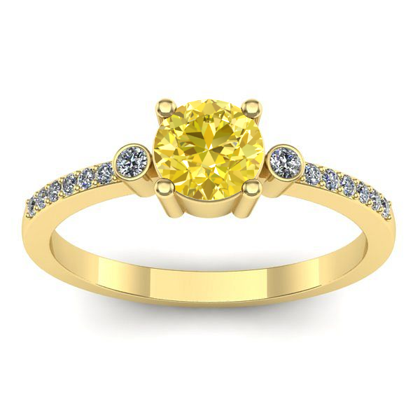 Inel logodna cu safir galben rotund