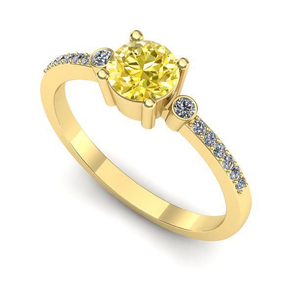 Inel logodna din aur galben cu safir galben