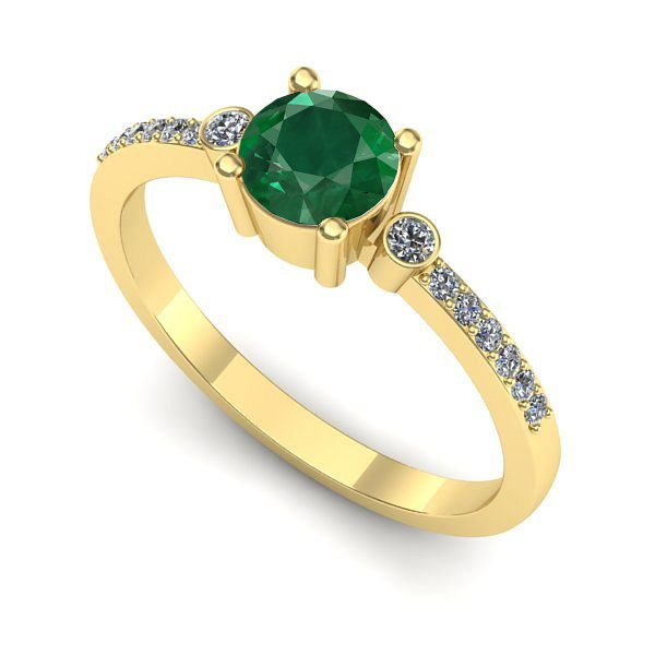 Inel din aur galben cu smarald