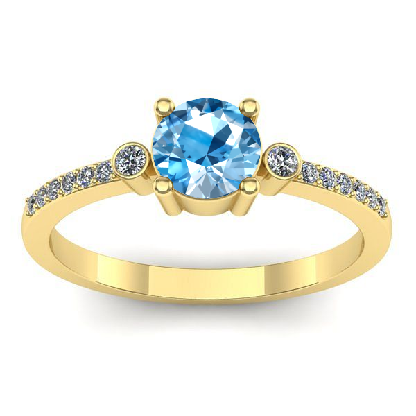 Inel de logodna cu topaz blue rotund
