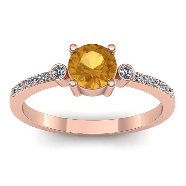 Inel de logodna cu citrin rotund