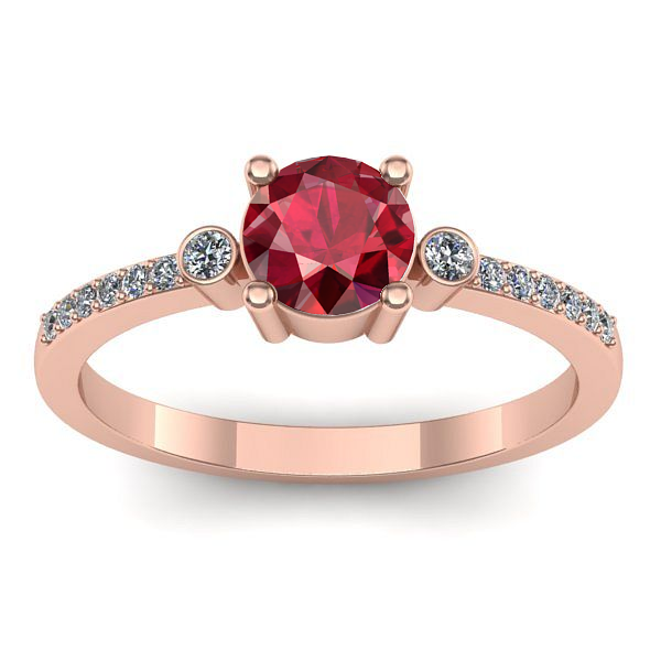 Inel logodna cu rubin rotund