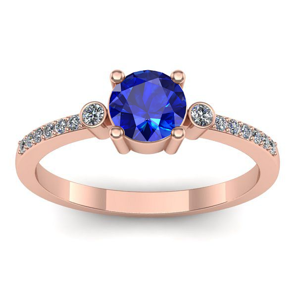 Inel logodna cu safir rotund