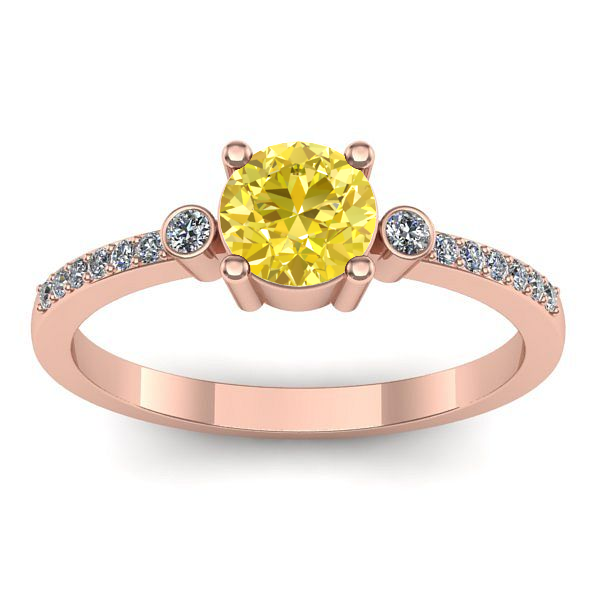 Inel de logodna cu safir galben rotund