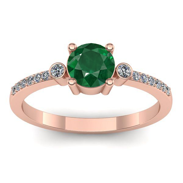 Inel de logodna cu smarald rotund