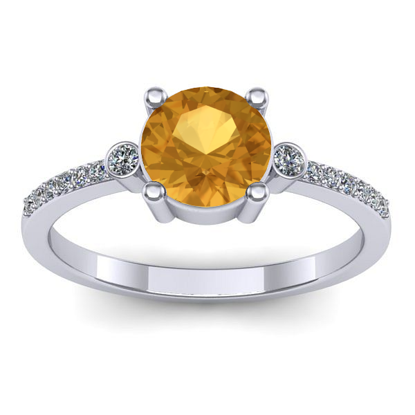 Inel de logodna cu citrin rotund