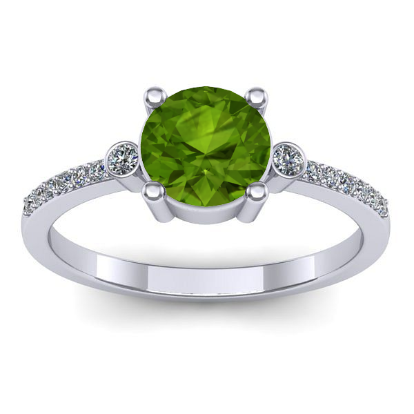 Inel de logodna cu peridot rotund
