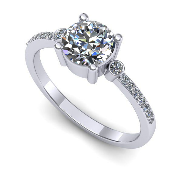 Inel de logodna din aur alb cu diamant de laborator