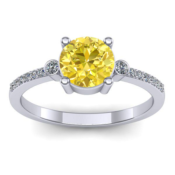 Inel logodna cu safir galben rotund