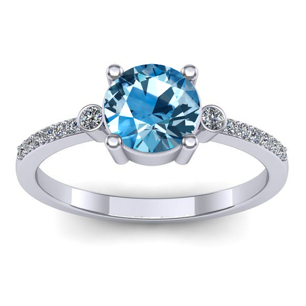 Inel de logodna cu topaz blue rotund