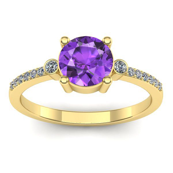 Inel de logodna cu ametist rotund
