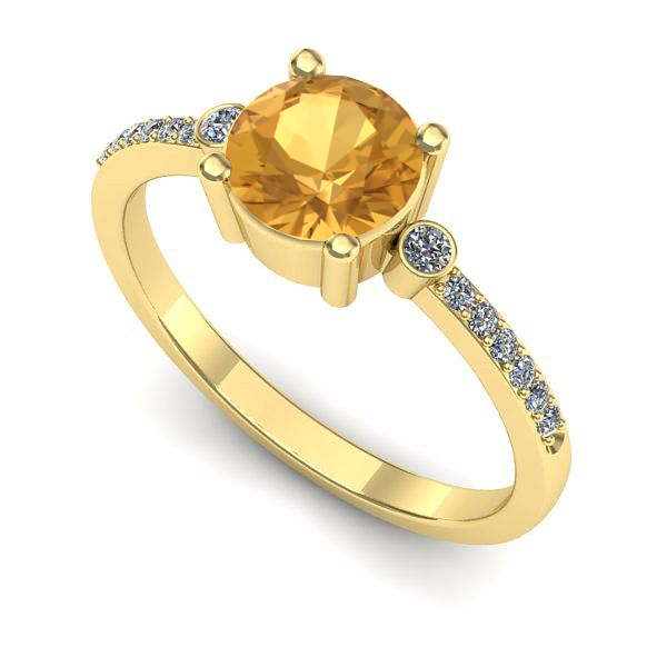 Inel din aur galben cu citrin