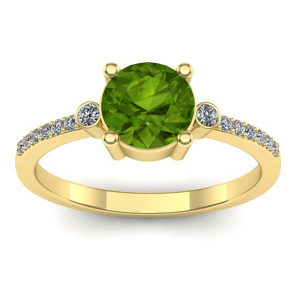 Inel logodna cu peridot rotund