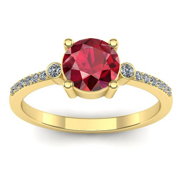 Inel de logodna cu rubin rotund