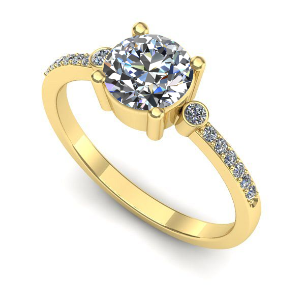 Inel logodna din aur galben cu safir alb