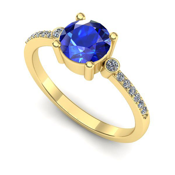 Inel de logodna din aur galben cu safir