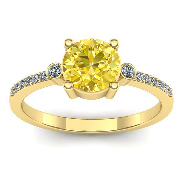 Inel logodna cu safir galben rotund