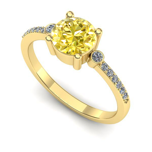 Inel din aur galben cu safir galben