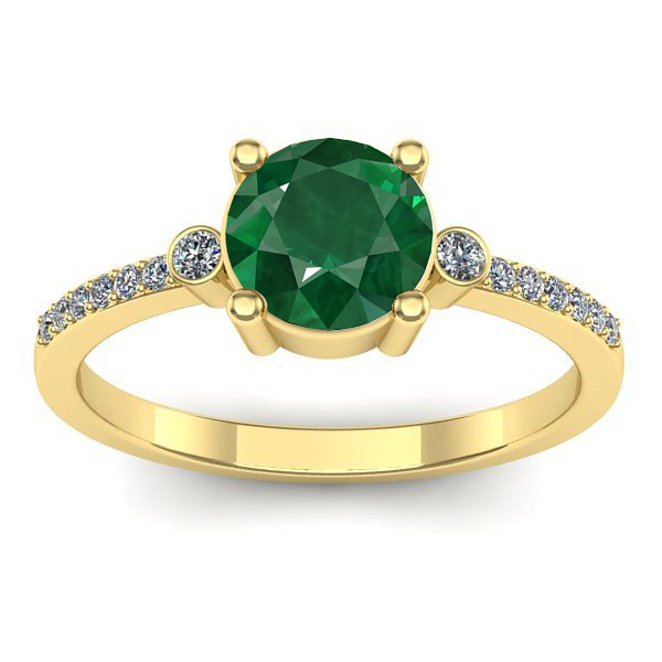 Inel logodna cu smarald rotund