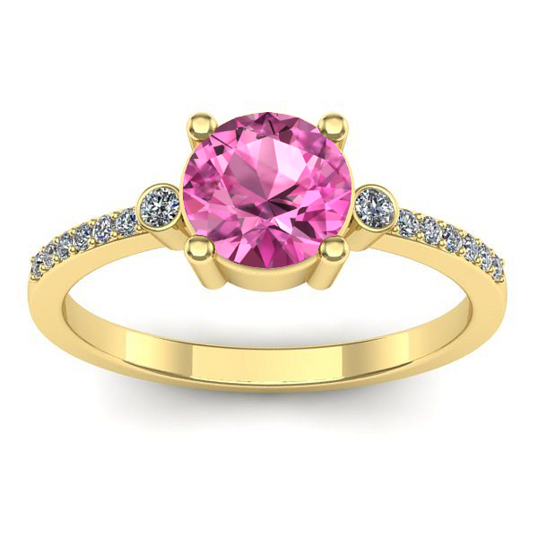 Inel de logodna cu safir roz rotund