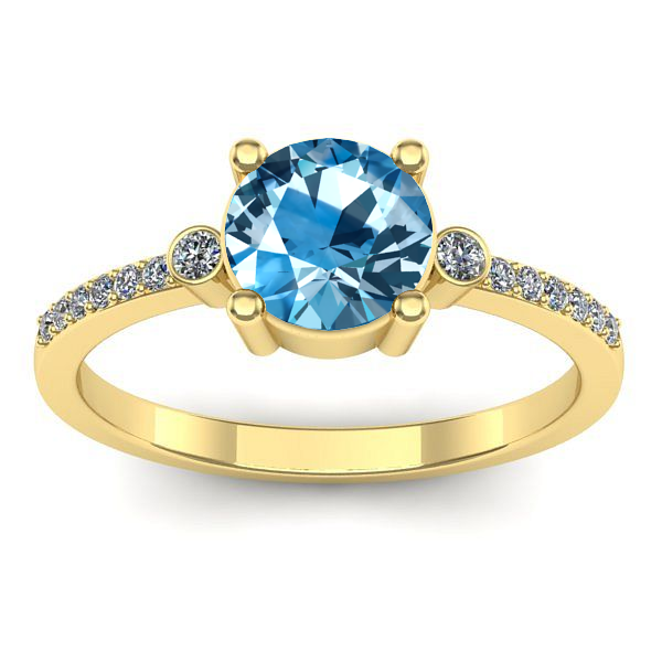 Inel de logodna cu topaz blue rotund