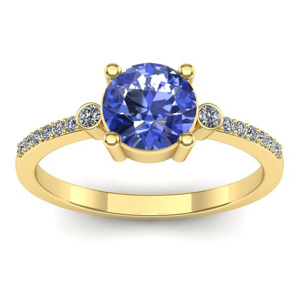 Inel de logodna cu tanzanit rotund